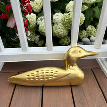 hand carved wooden loon